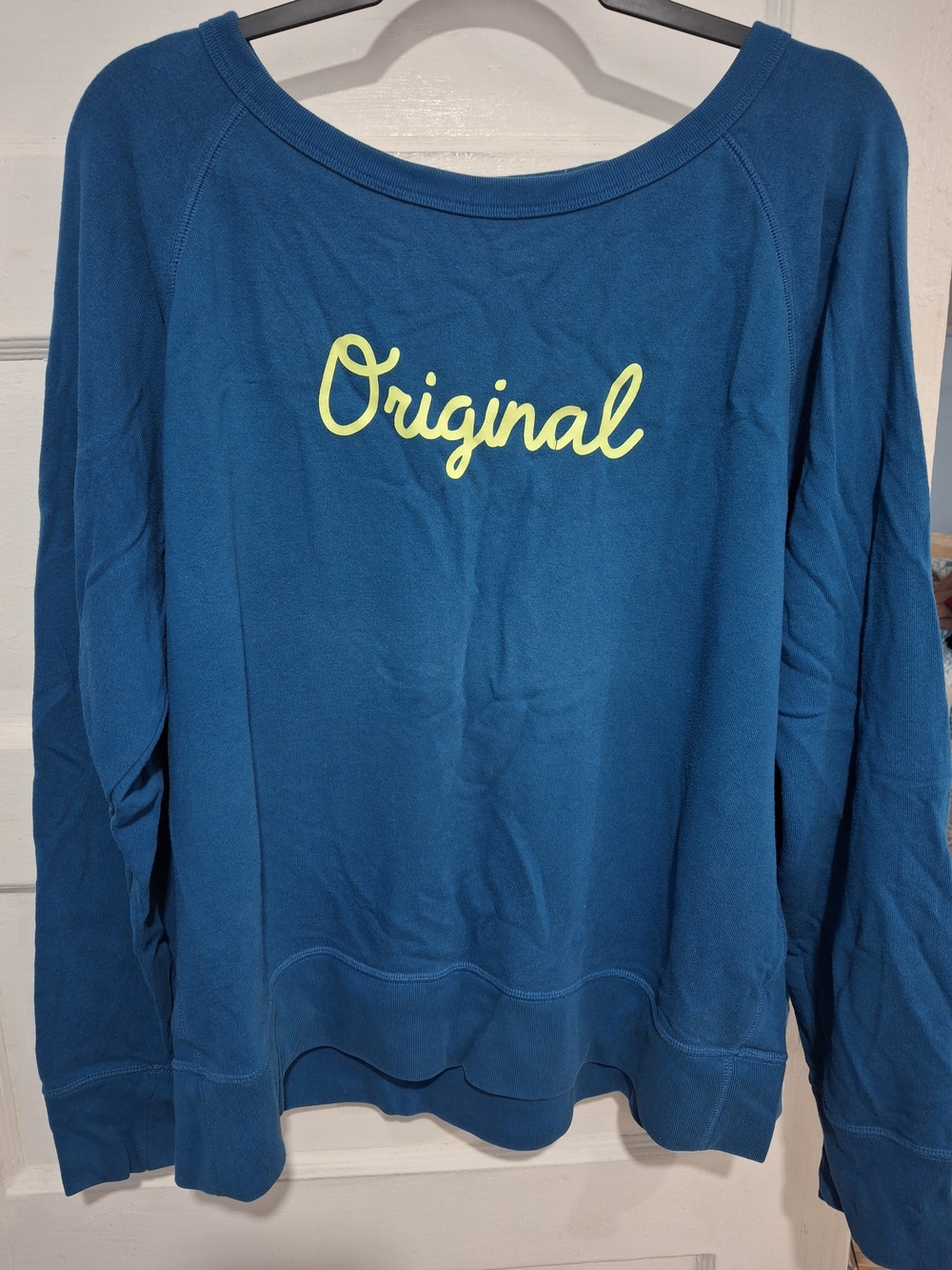 GAP Teal Crewneck Sweatshirt with Yellow 'Original' Script